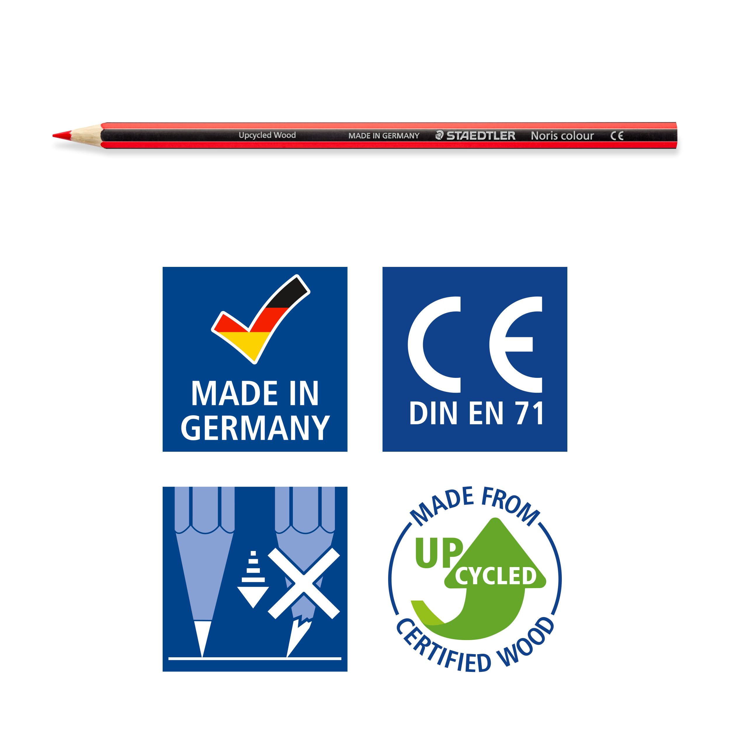 STAEDTLER Noris Colour Coloured Pencils - Upcycled Wood, 12 Assorted Brilliant Colours 7
