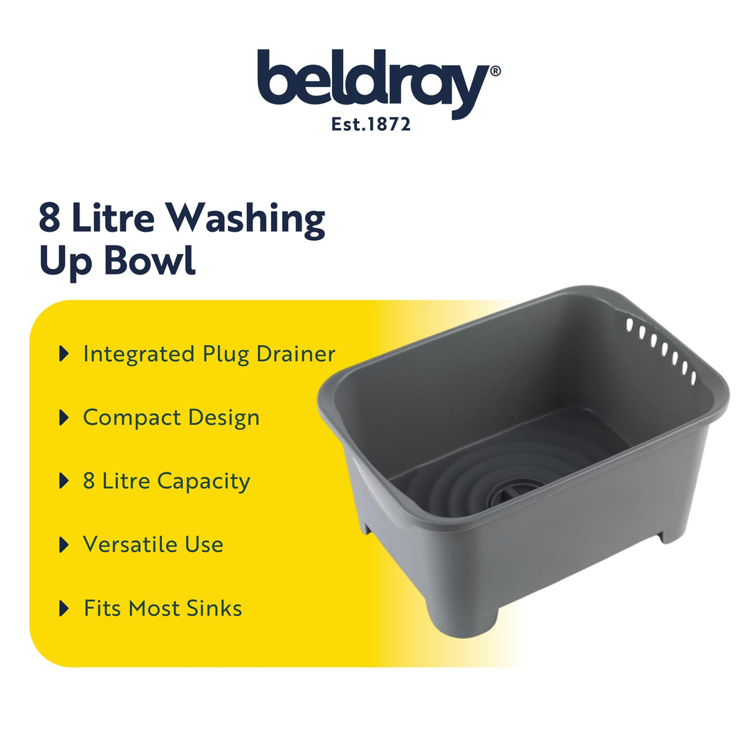 Beldray - Kitchen Sink Washing Up Bowl with Integrated Drainer