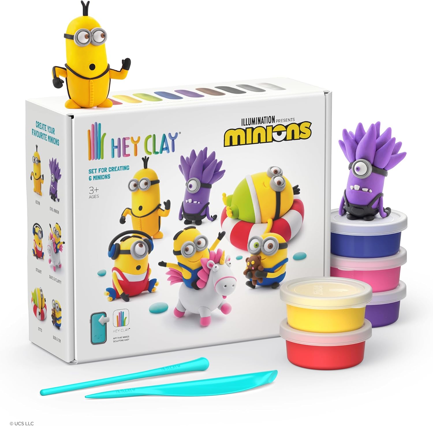 HEY CLAY Minions 15 Can Air Dry Clay Kit - Creative Sculpting Set for Kids 1