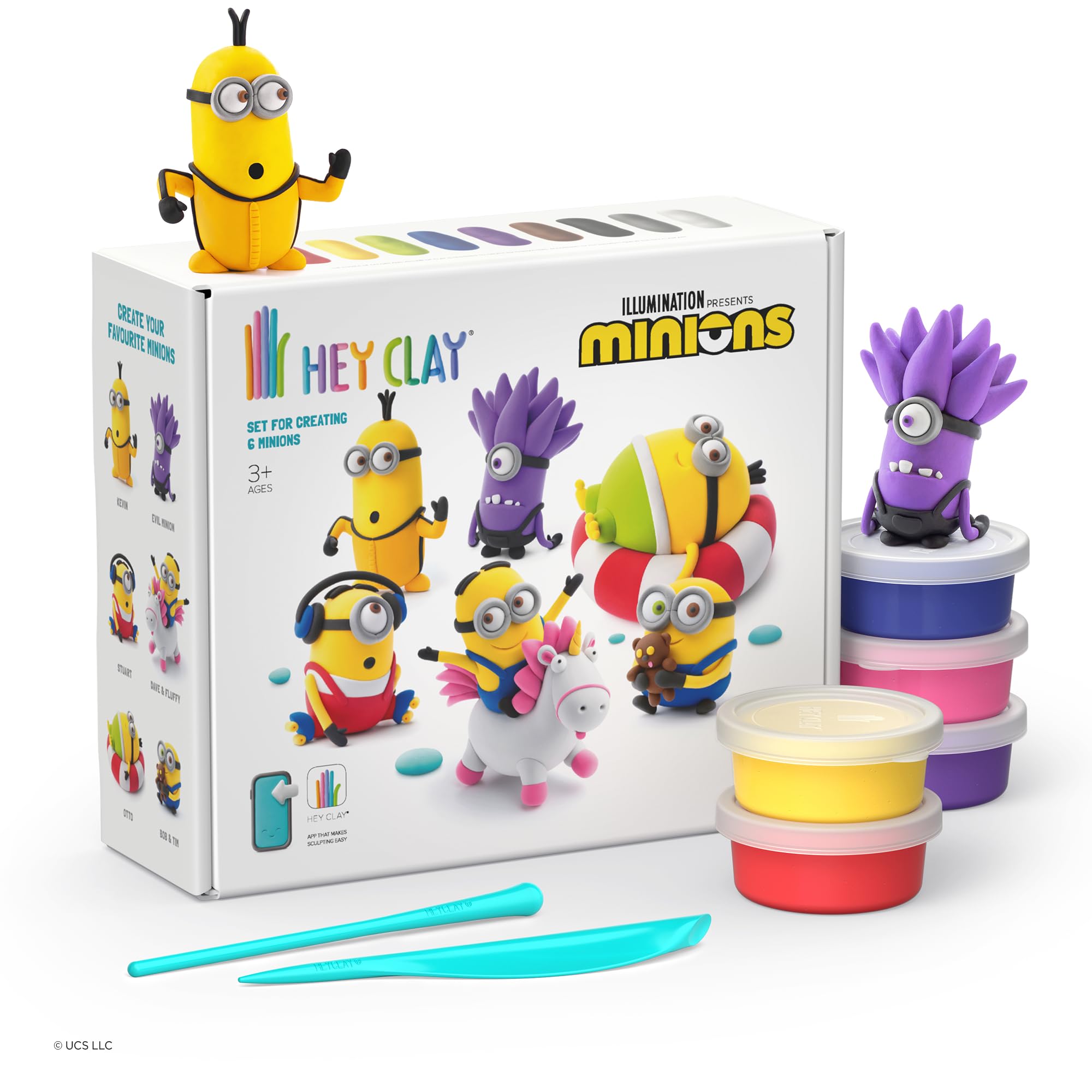 HEY CLAY Minions Set - 15 Cans Air Dry Clay with Sculpting Tools | Ages 3+