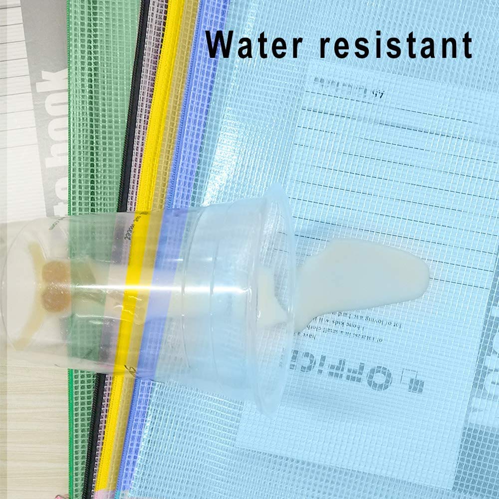 GoodtoU 36PCS A4 Plastic Zip Lock Wallets - Extra Thick, Water Resistant Mesh Document Folders 3