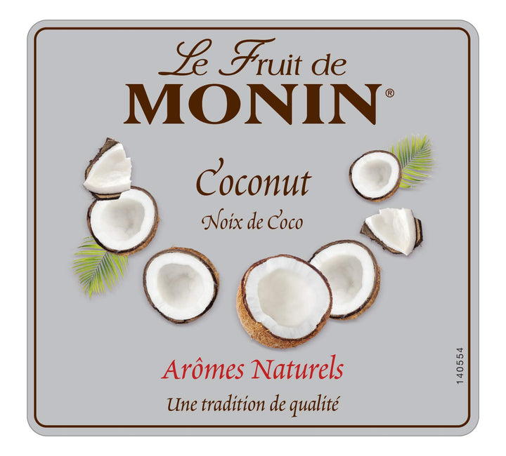 MONIN Coconut Fruit Mix Puree 1L - Intense Candied Coconut Flavor for Cocktails, Frappes & Milkshakes