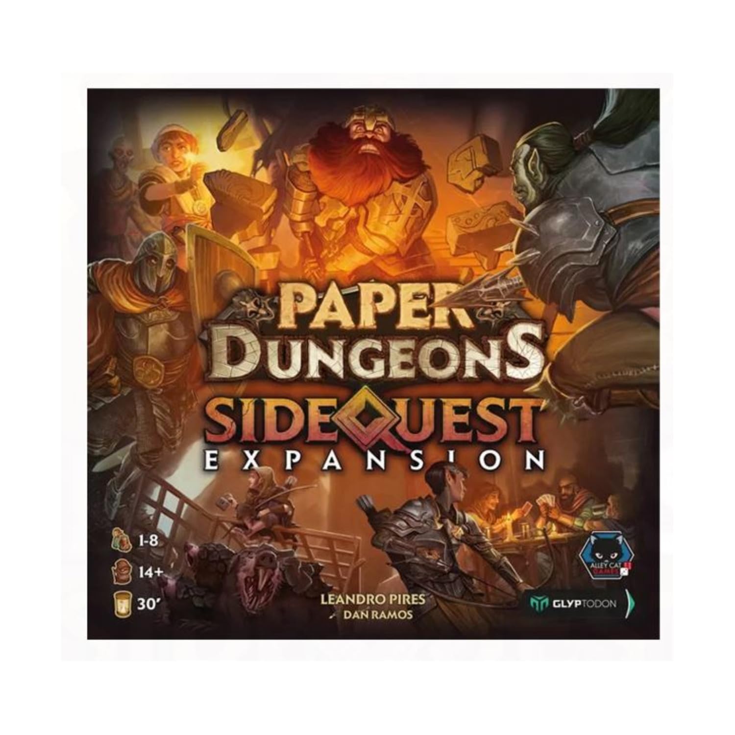 Alley Cat Games Paper Dungeons Side Quest Board Game Expansion 2