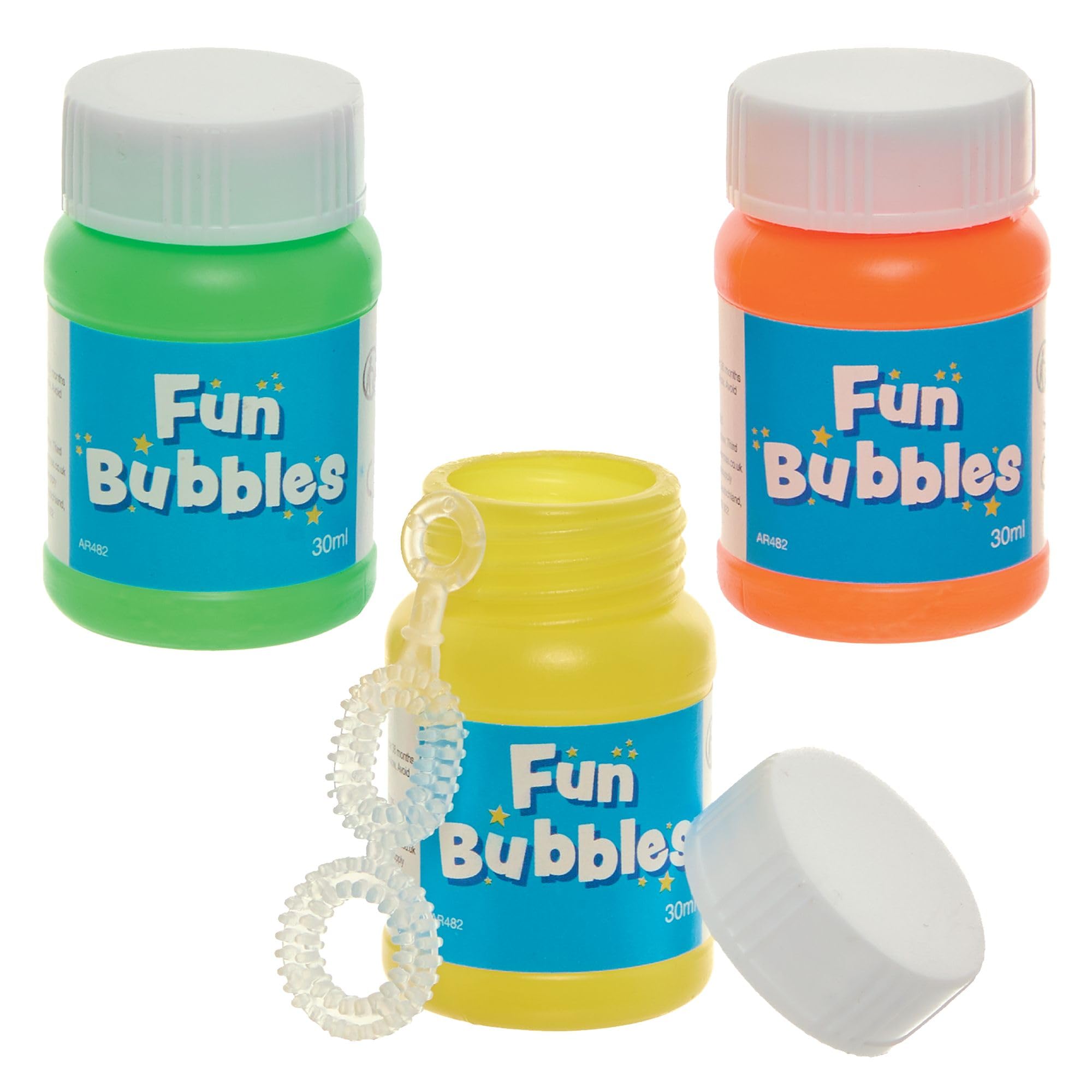 Baker Ross Mini Blow Bubbles - Pack of 8 Assorted Colors | Pocket-Sized Fun | Ideal for Parties 1