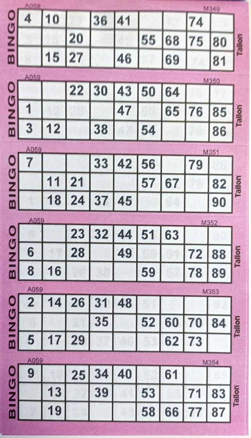 1ABOVE Bingo Tickets Stationery Multi Fun Books Pages Jumbo