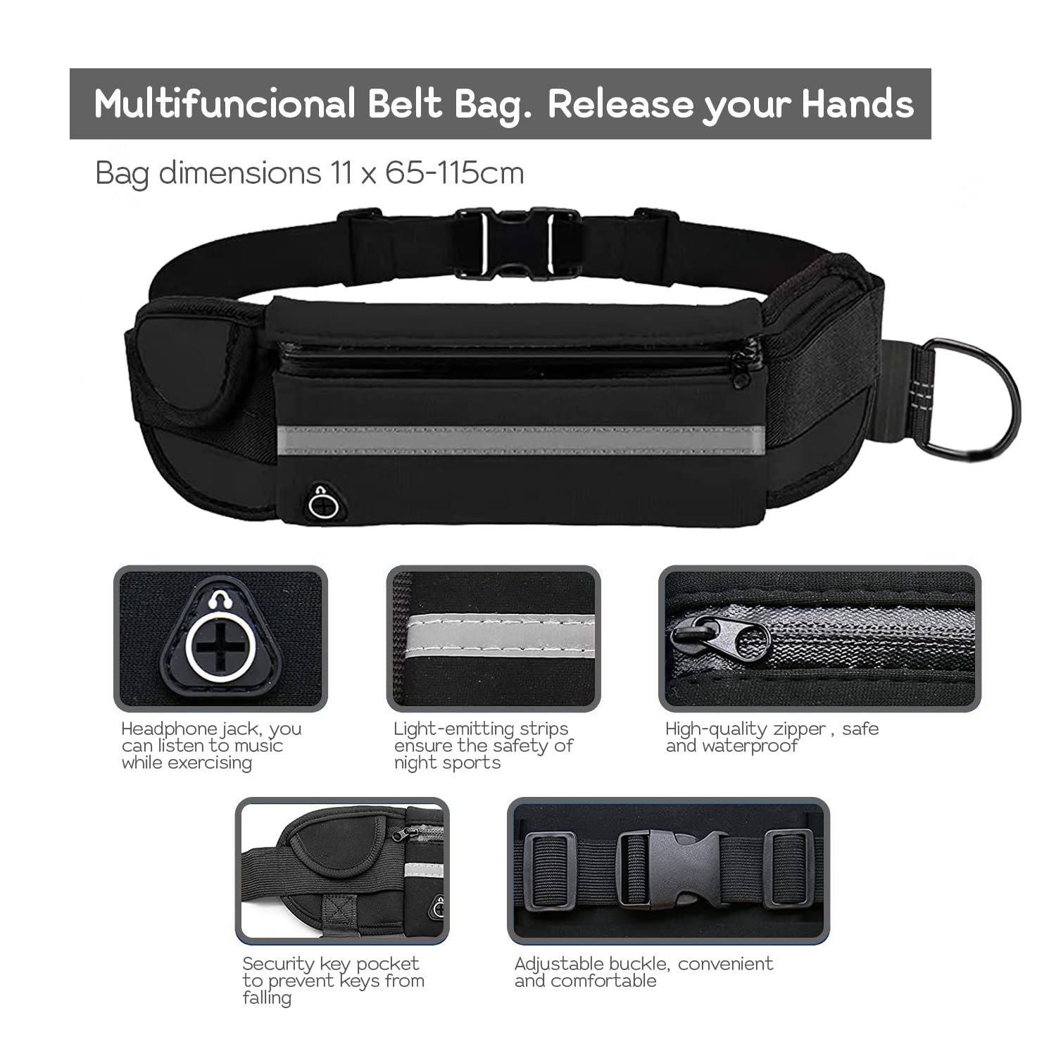 Edipets Hands Free Dog Running Lead - Waist Belt, Anti-Strain, Reflective, 1.6 Meters 3