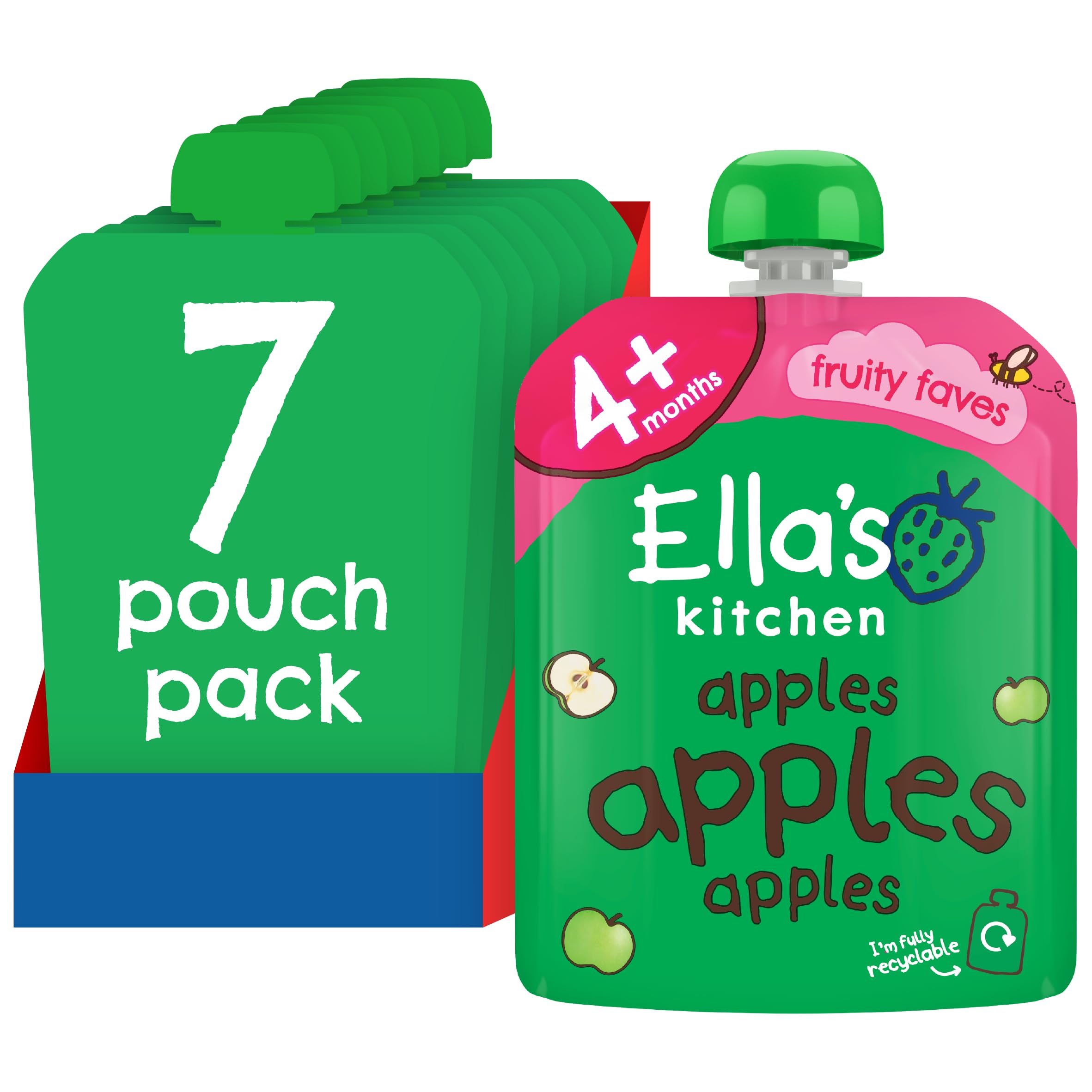 Ella's Kitchen Stage 1 First Taste Apples Puree | Organic Baby Food | 70g (Pack of 7) 1