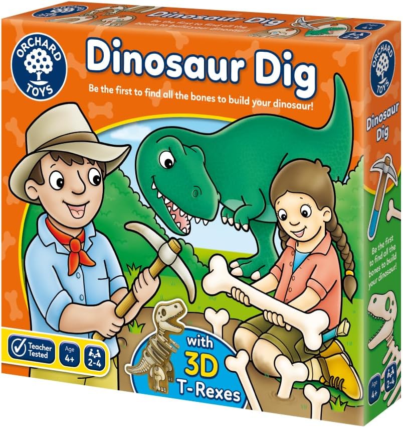 Orchard Toys Dinosaur Dig Game - 3D Memory Board Game for Kids 11