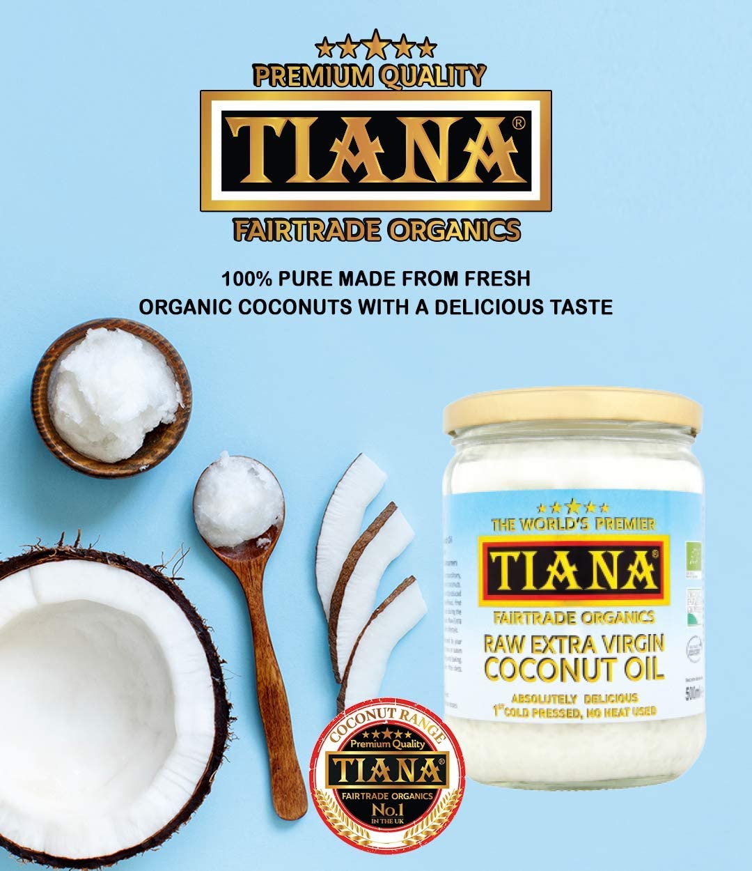TIANA - Raw Extra Virgin Coconut Oil (500ml)