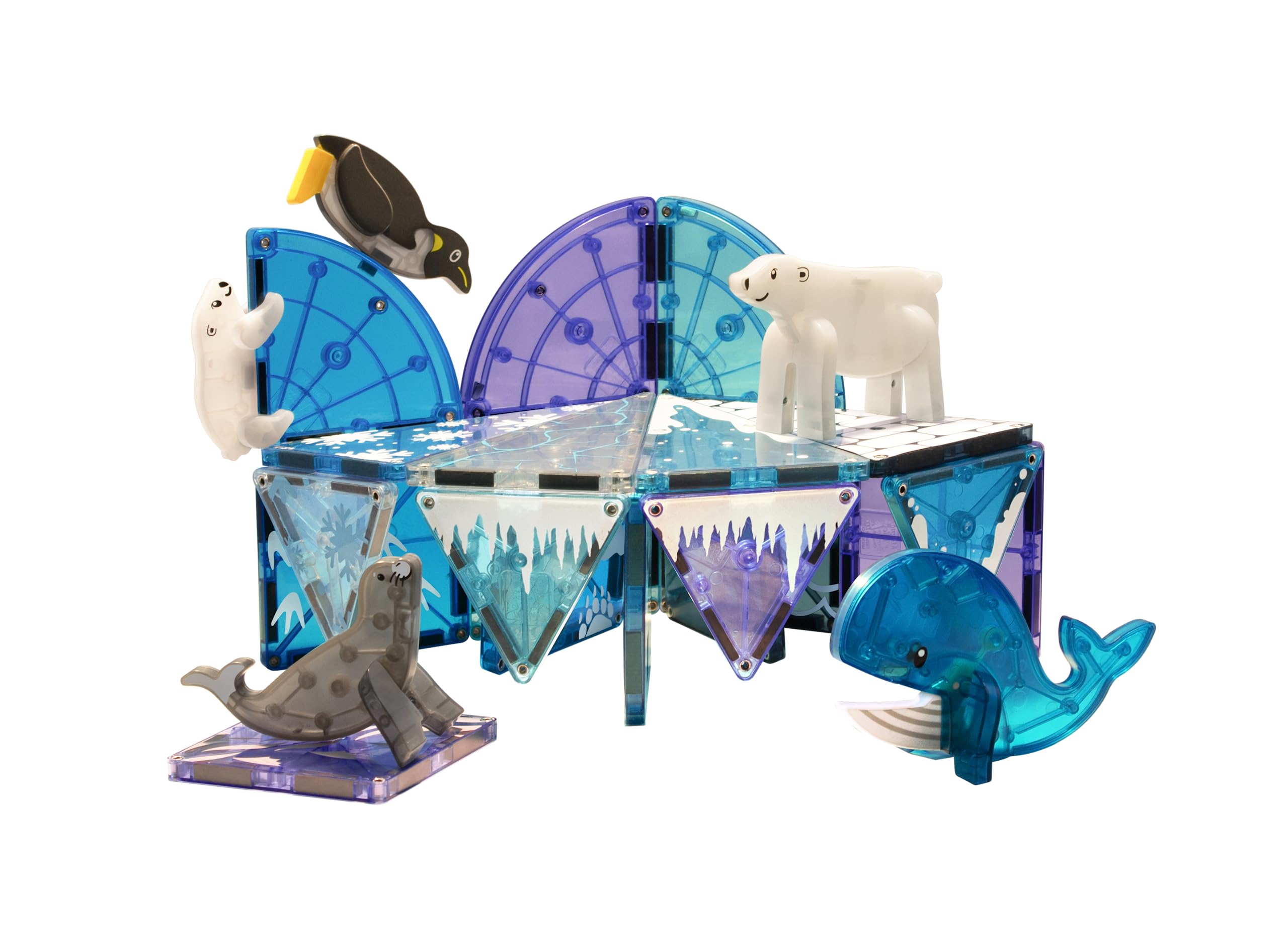Magna-Tiles Arctic Animals Set - 25-Piece Magnetic Building Tiles | Ages 3+ 6