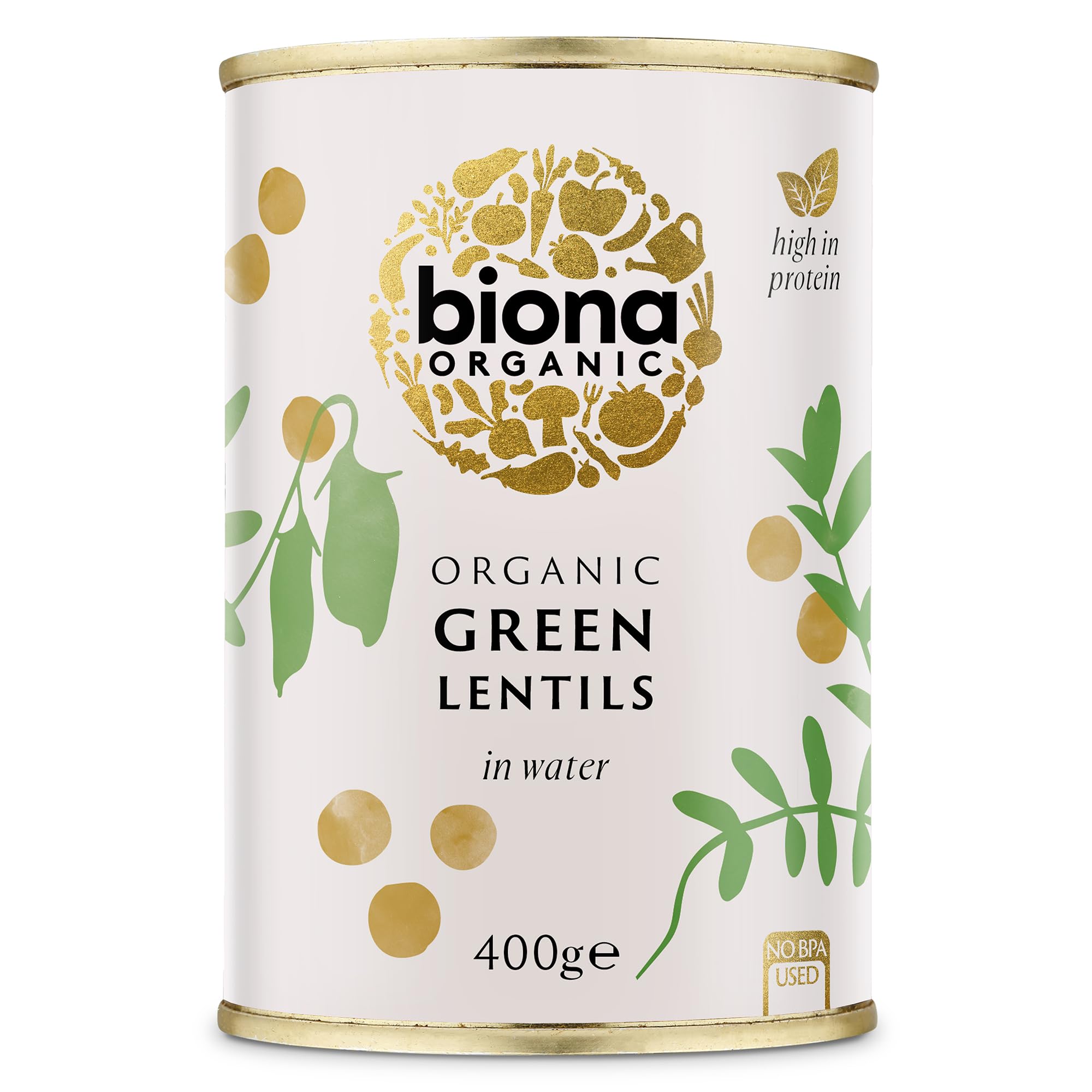 Biona Organic Green Lentils in Water - 400g Pack | Vegetarian & Pesticide-Free 1