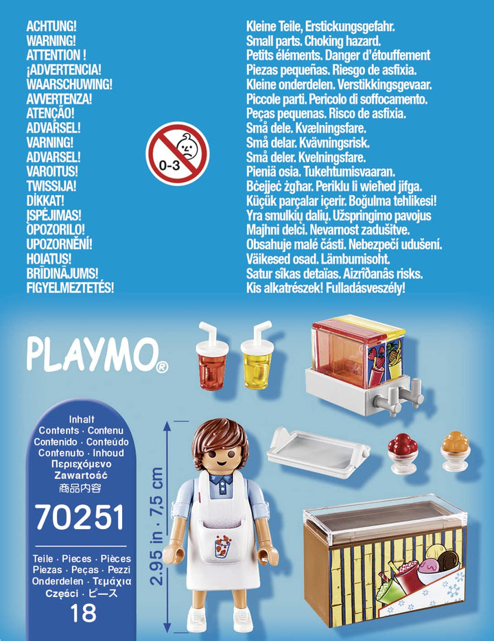 Playmobil 70251 Street Vendor - Ice Cream & Slushy Playset for Kids 4-10