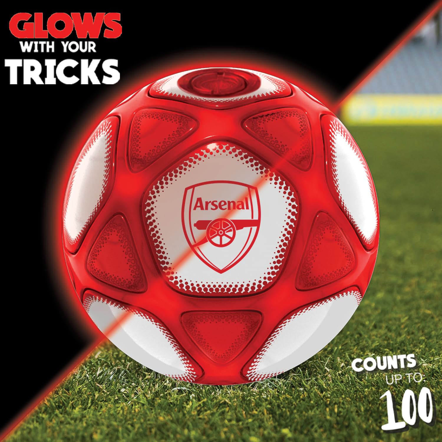 Smart Ball Arsenal Counter Ball - Keepy Uppy Counting with Lights & Sound | PVC Resin | Red 4