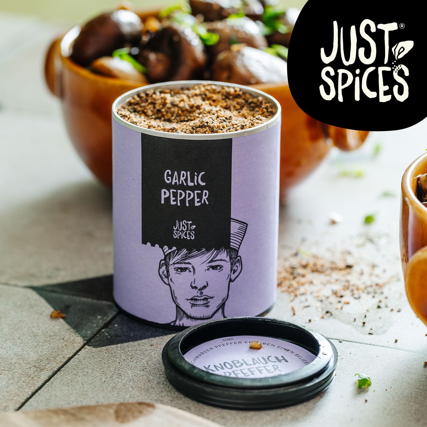 Just Spices - Garlic Pepper Seasoning Blend, 75g 2