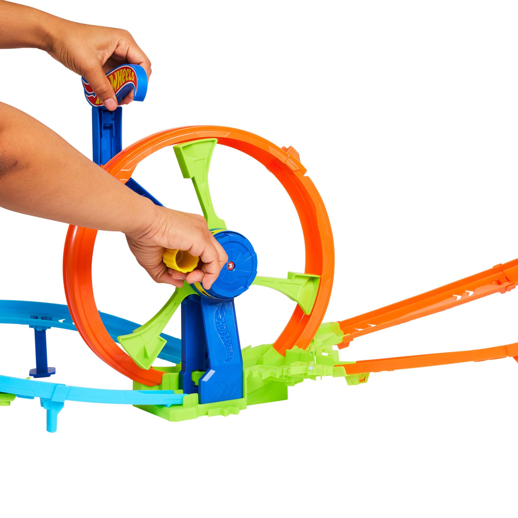 Hot Wheels Rapid Launch & Loop Playset - Crank-Powered Race Track for Kids 4+ 9