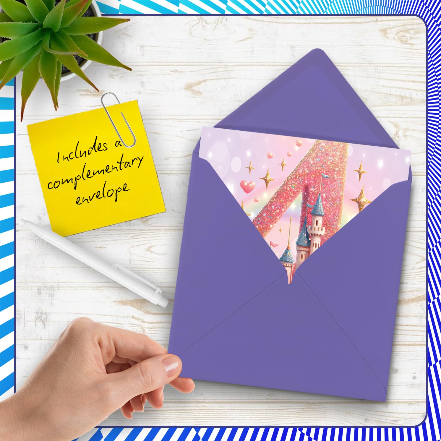 Stuff4 4th Birthday Card for Girls - Fairy Princess Castle Design | 145mm x 145mm 5