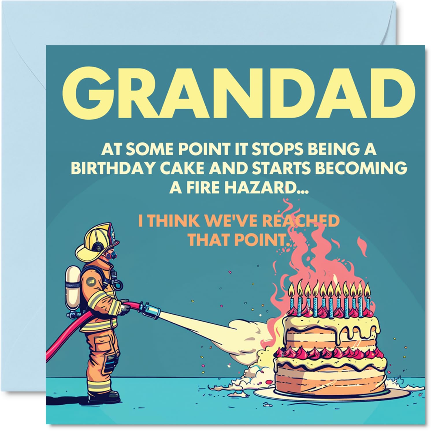 Stuff4 Rude Grandad Birthday Card - Fire Hazard Joke | 145mm x 145mm