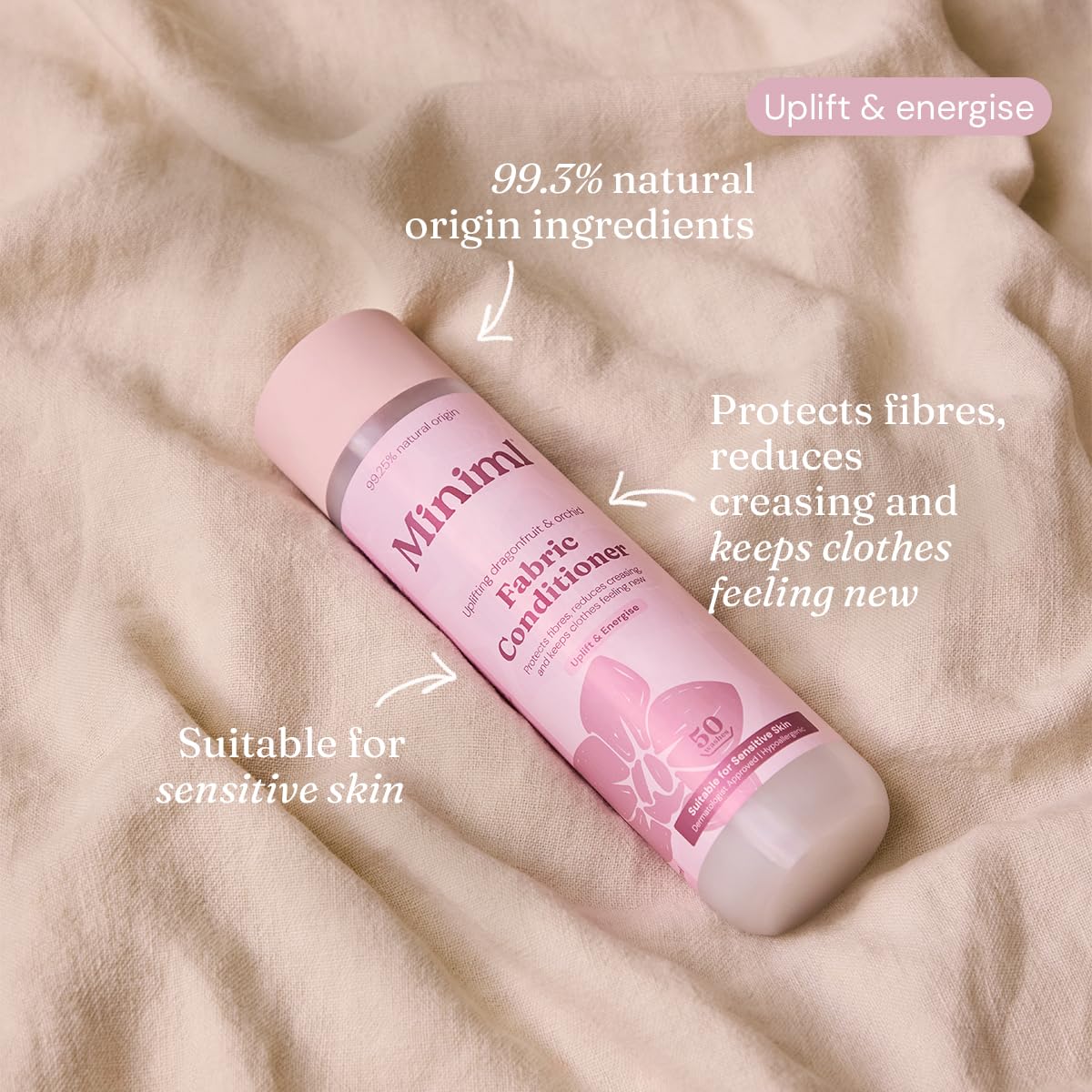 Miniml Pink Dragonfruit & Orchid Fabric Softener - 1L Liquid | Plant Powered | Sensitive Skin Safe 3