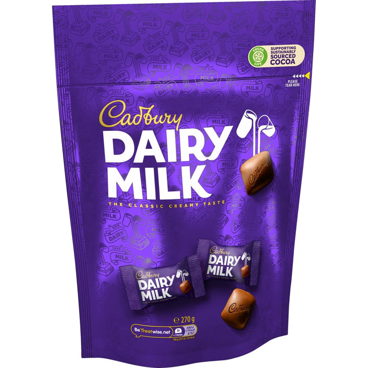 Cadbury Dairy Milk Chocolate Chunk Pouch - Creamy Milk Chocolate Pieces, 270g
