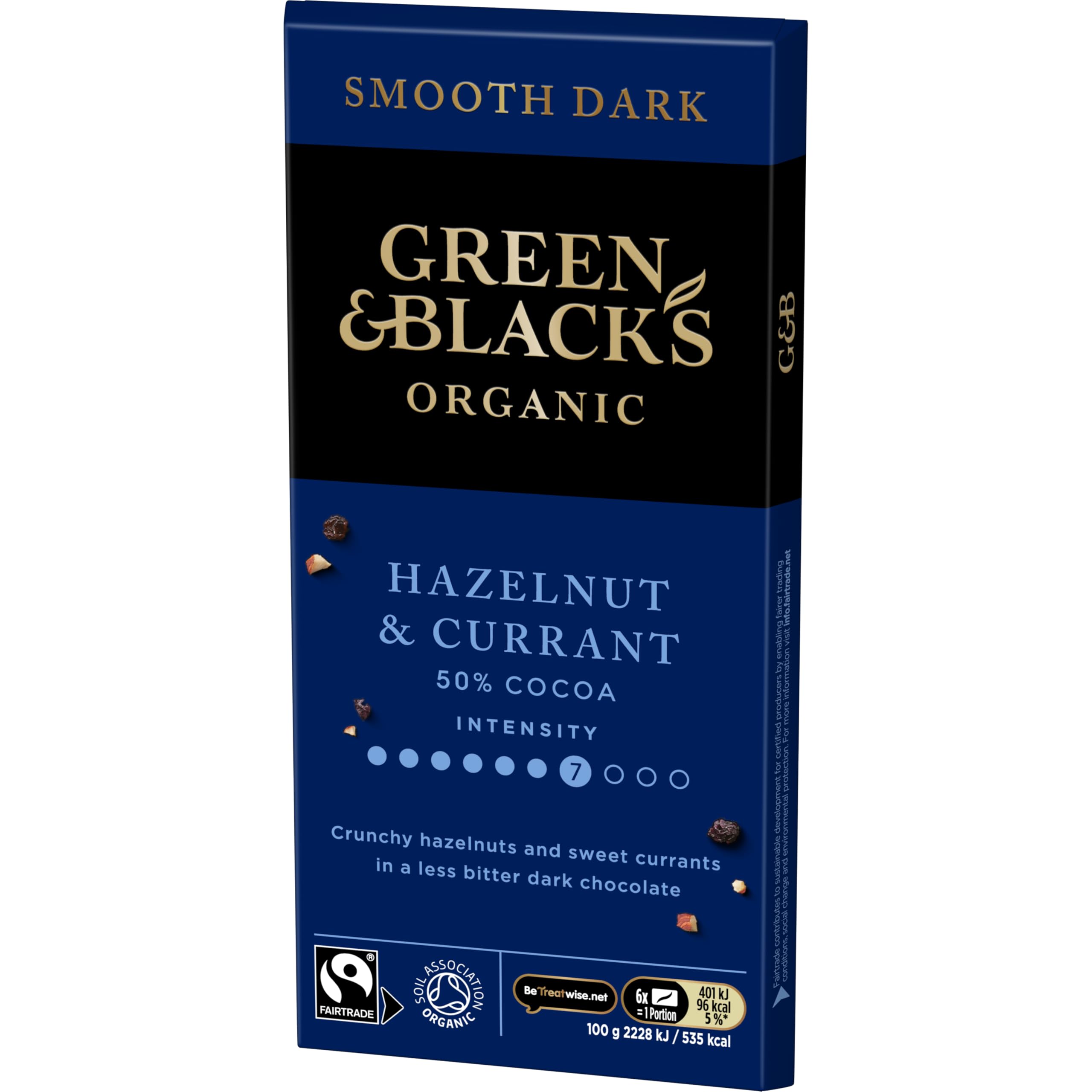 Green & Black's Organic Hazelnut & Currant Dark Chocolate Bar, 50% Cocoa, 90g 4