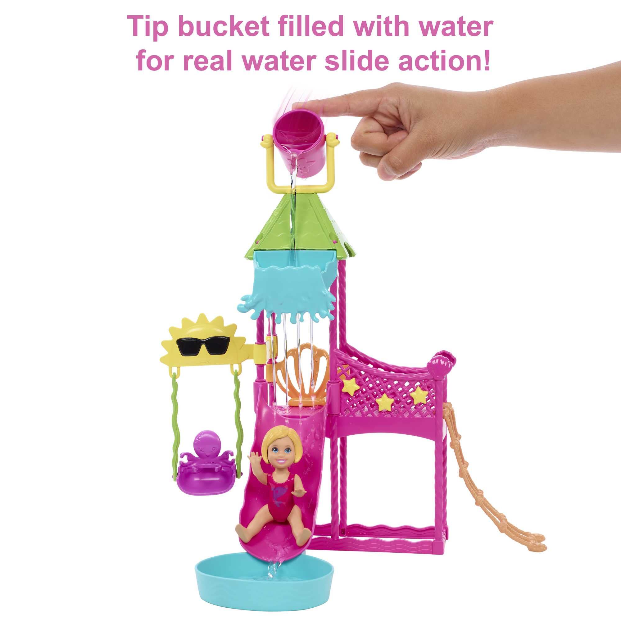Barbie Skipper Doll and Waterpark Playset with Working Water Slide, Puppy Squirt-Toy, 5+ Accessories | Ages 3+ | HKD80 3
