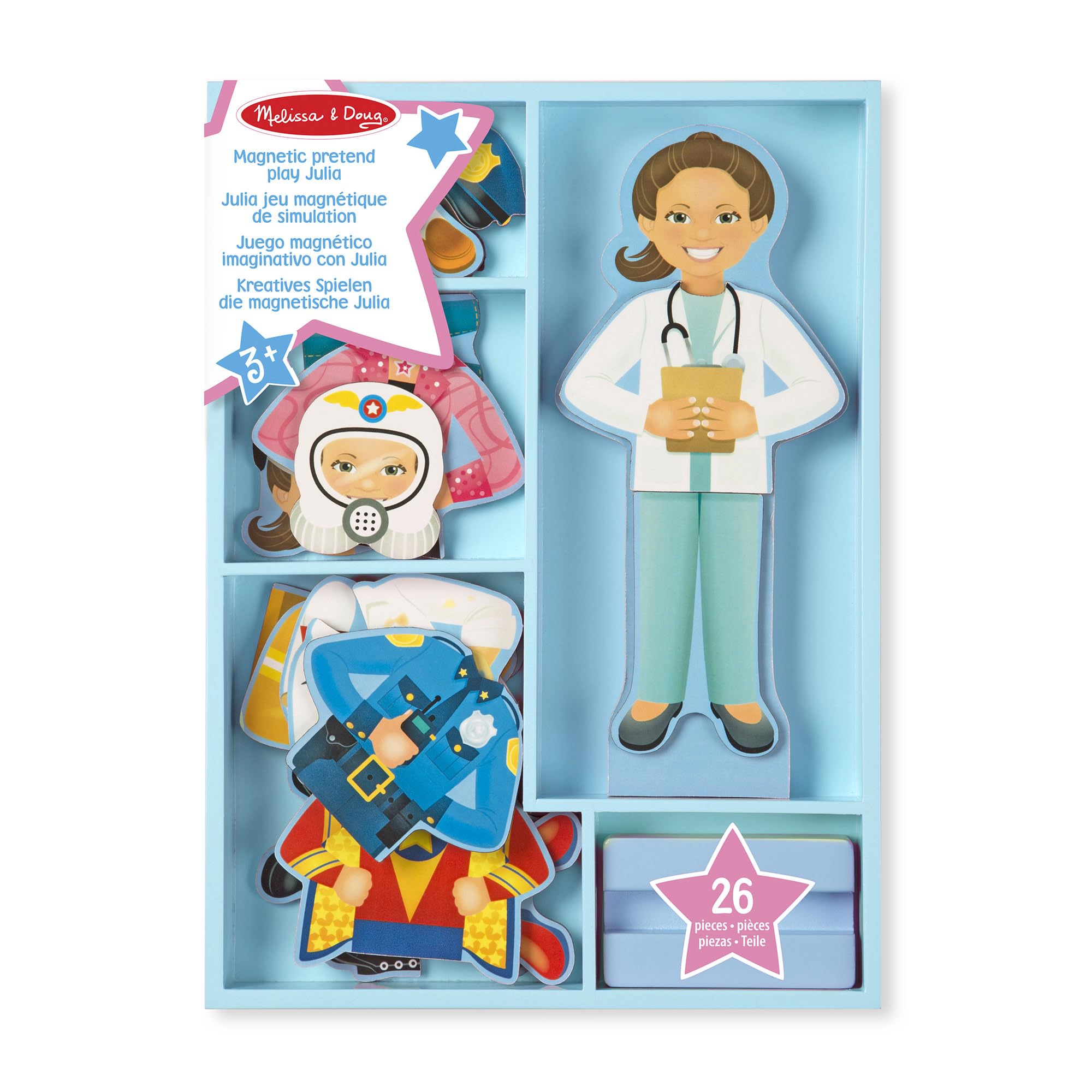 Melissa & Doug Magnetic Dress-Up Doll Set Julia - 24 Magnetic Pieces | Ages 3+ 3