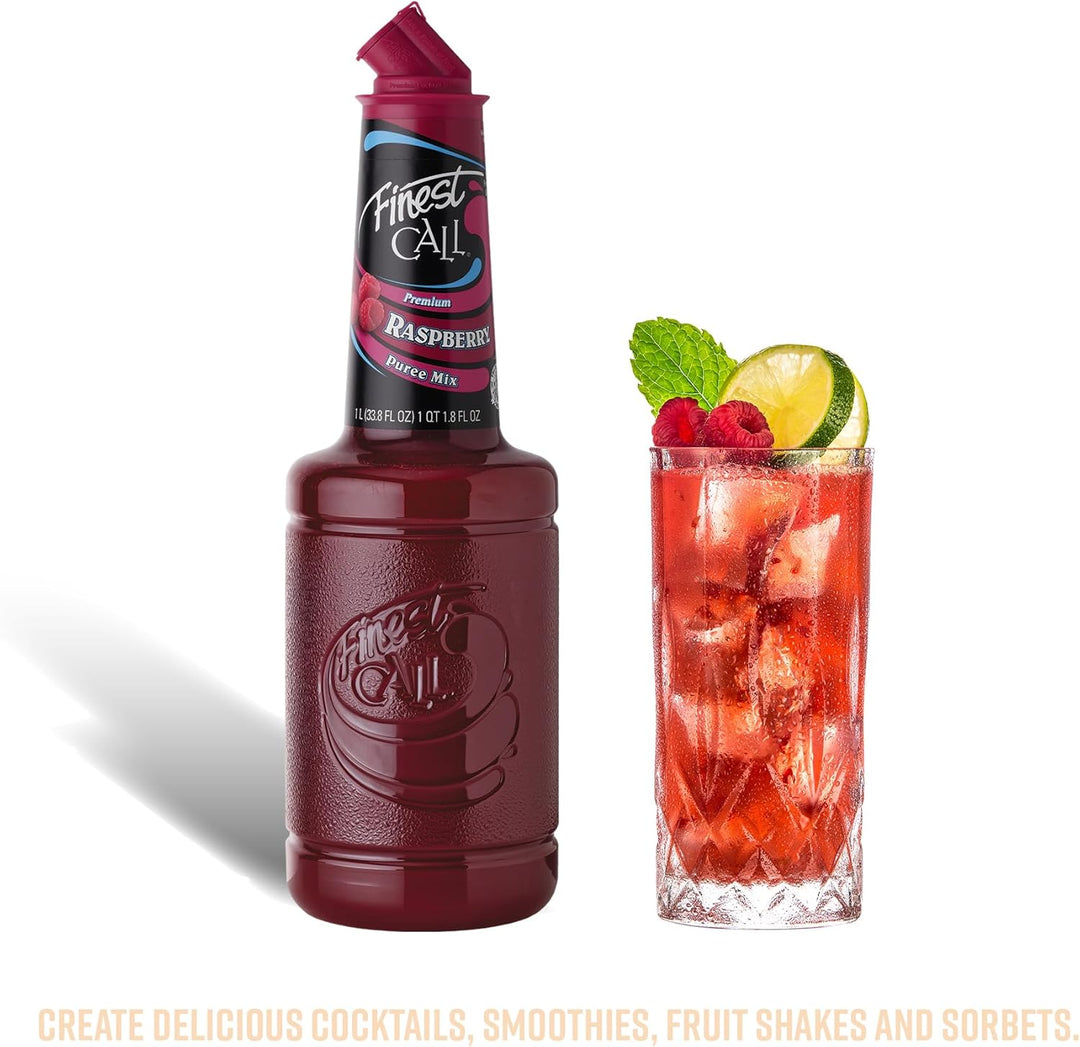 Finest Call Raspberry Puree - Premium Cocktail Mix for Drinks, Desserts & Sauces