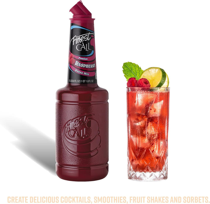 Finest Call Raspberry Puree - Premium Cocktail Mix for Drinks, Desserts & Sauces