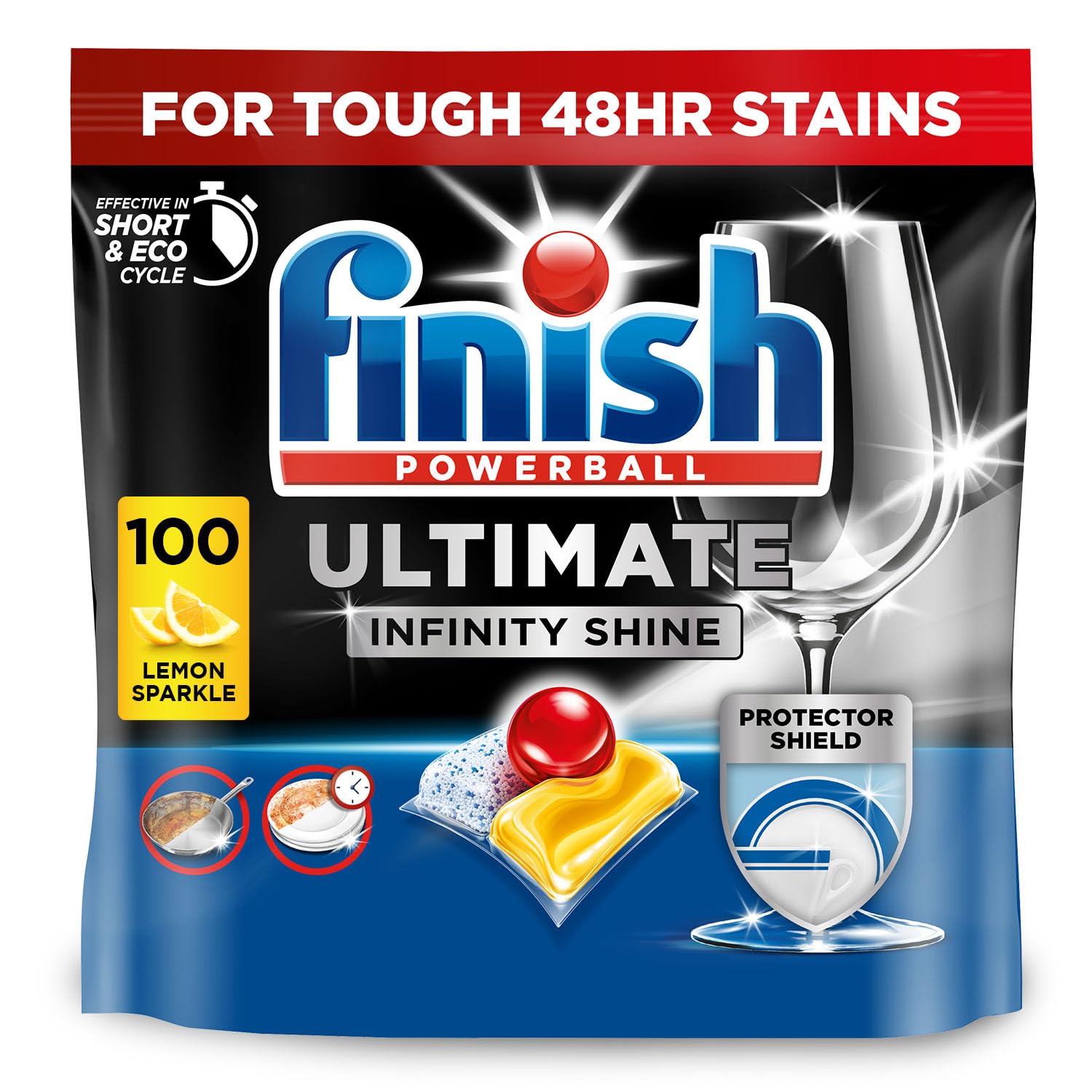Finish Dishwasher Tablets Ultimate Infinity Shine - 100 Count Lemon Scented 1