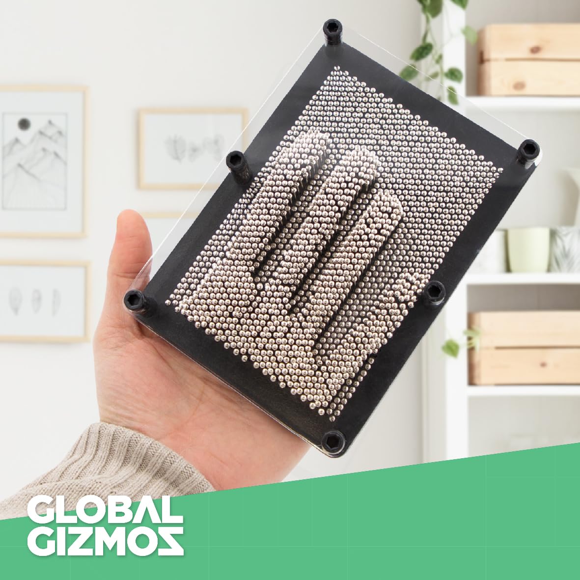 Global Gizmos Glow in the Dark Pin Art Impression Toy | 18cm x 13cm Desktop Sculpture Gadget | Ages 3+ 8