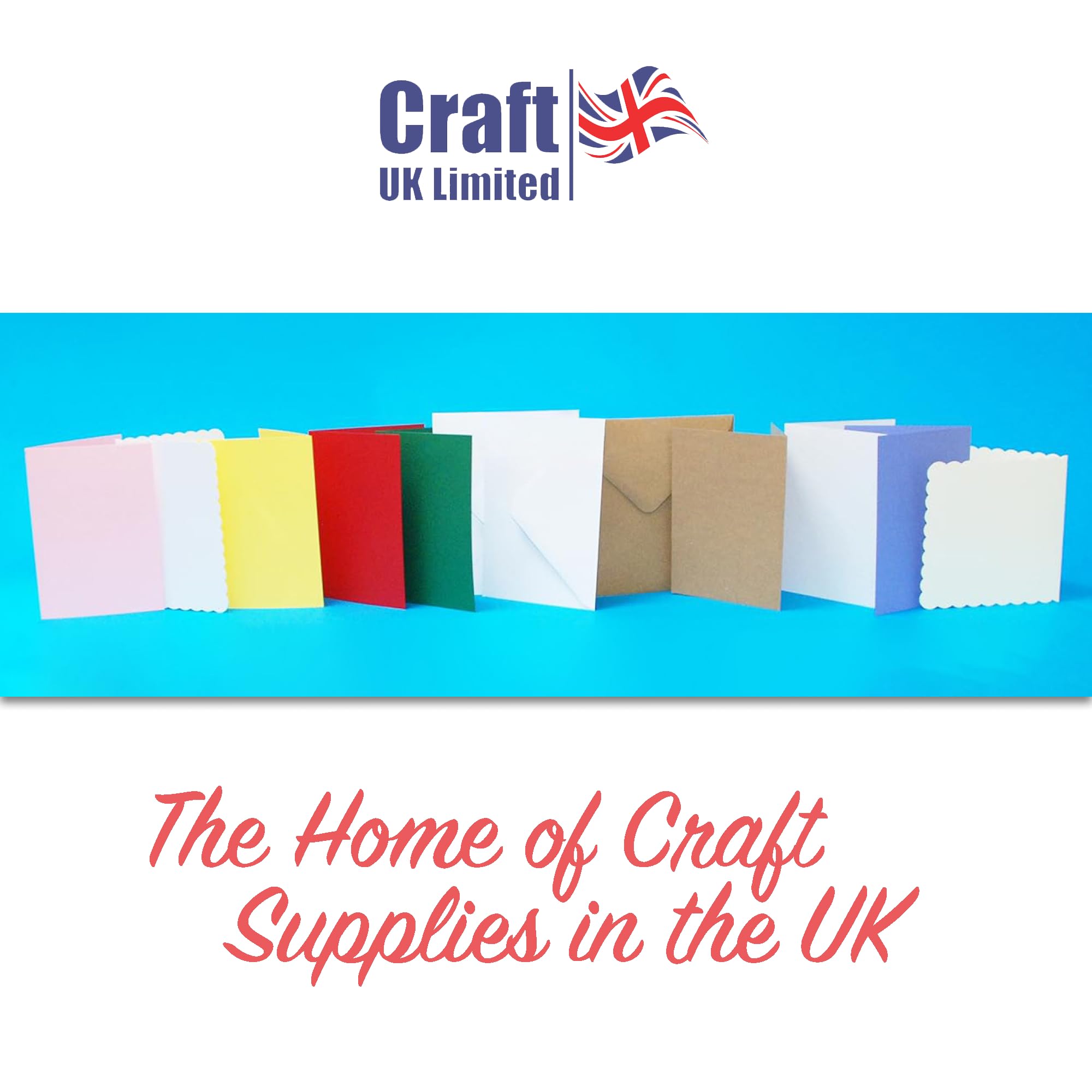 Craft UK Kraft Card and Envelope Pack - 6 x 6 Inch | 50 Count | Ideal for Invitations 8