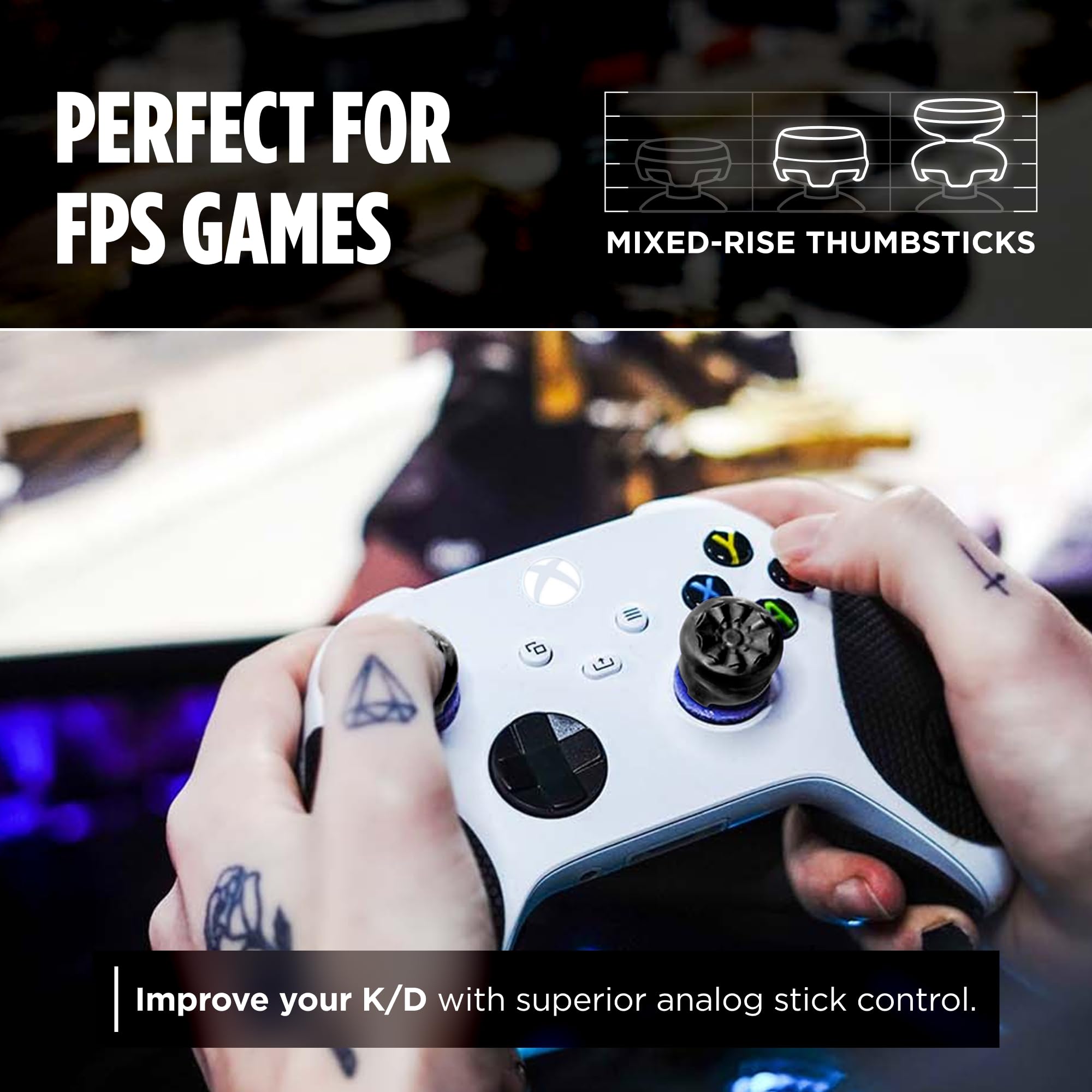 KontrolFreek FPS Freek Galaxy Black Xbox Thumb Grips - Enhanced Aim & Comfort 4