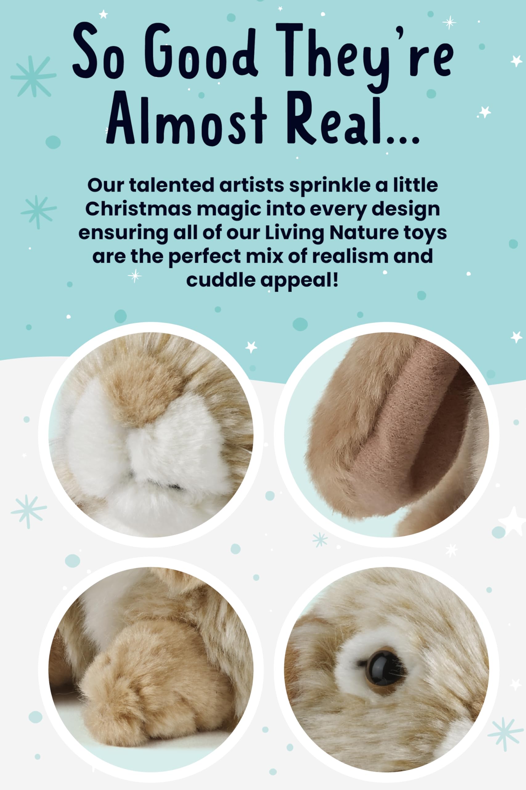 Living Nature Brown Sitting Lop Eared Rabbit - Realistic Plush Toy for All Ages