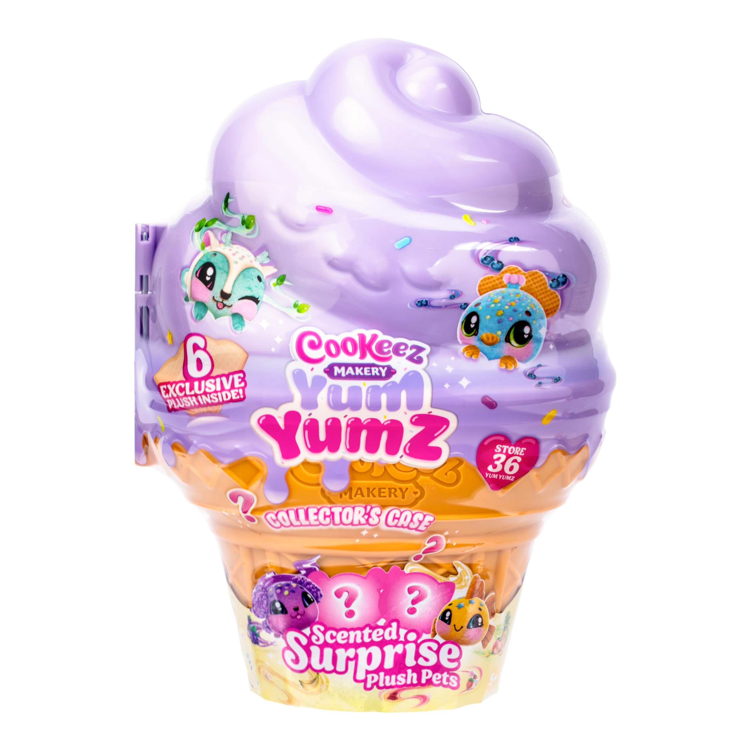 Cookeez Makery Yum Yumz Collector's Case - Adorable Ice Cream-Shaped Case with 6 Exclusive Plush 1