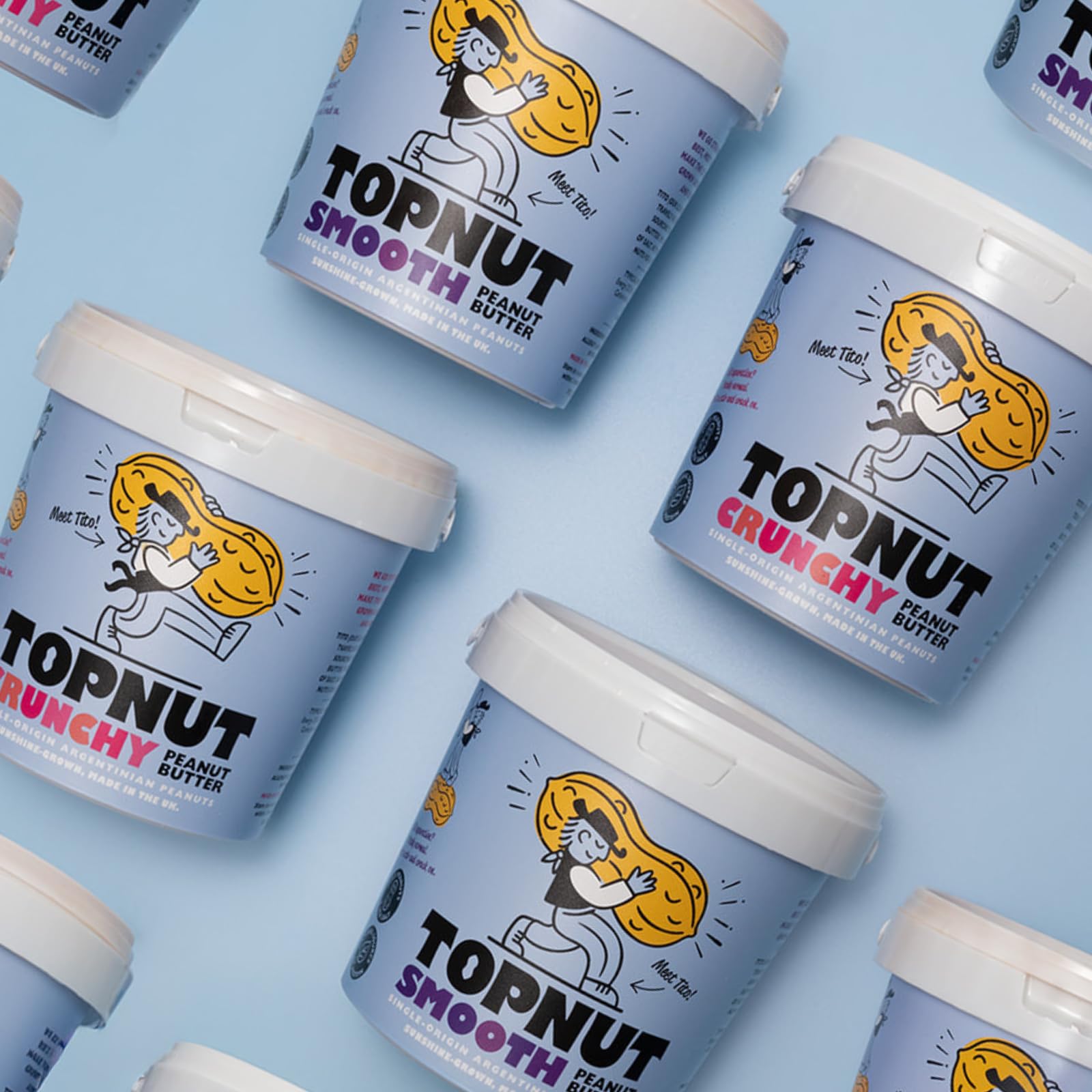 TOPNUT Crunchy Peanut Butter - 1kg Tub | Single-Origin Argentinian Peanuts | High Protein 2