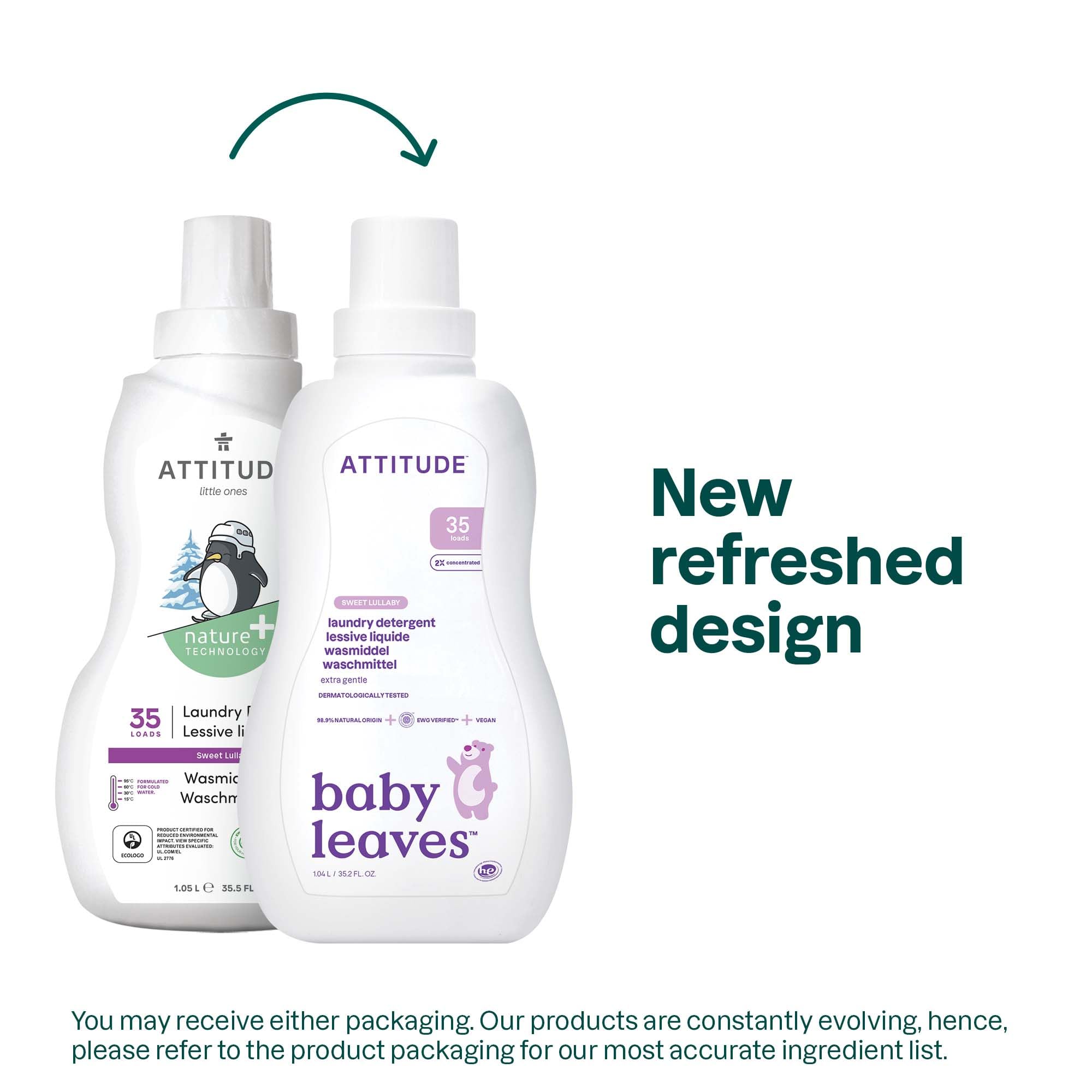 ATTITUDE Baby Laundry Detergent Liquid - Sweet Lullaby Scent, EWG Verified, Naturally Derived, Vegan, HE Compatible, 1.04 L (35 Loads) 4