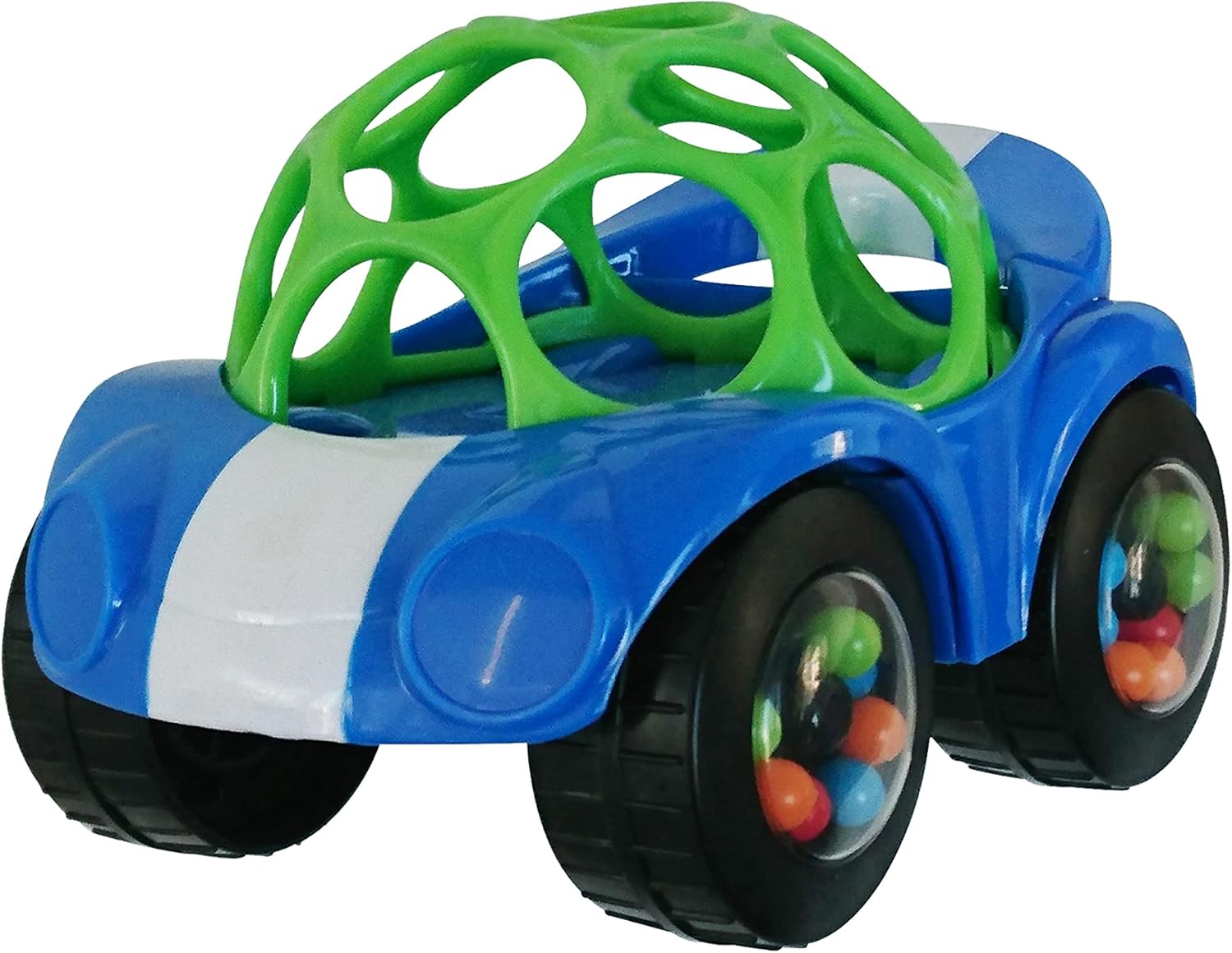 Bright Starts Oball Rattle & Roll Toy - Easy Grasp Rattle Vehicle for 3 Months+ 1