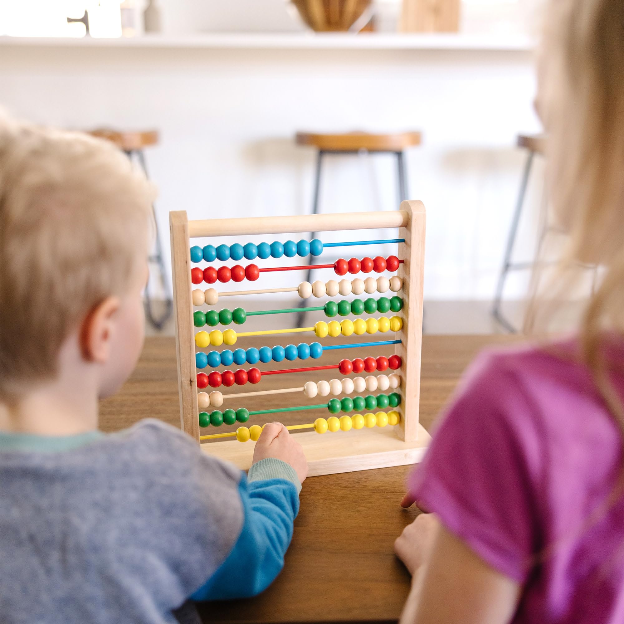Melissa & Doug Classic Wooden Abacus Counting Toy with 100 Beads for Ages 3+ 6