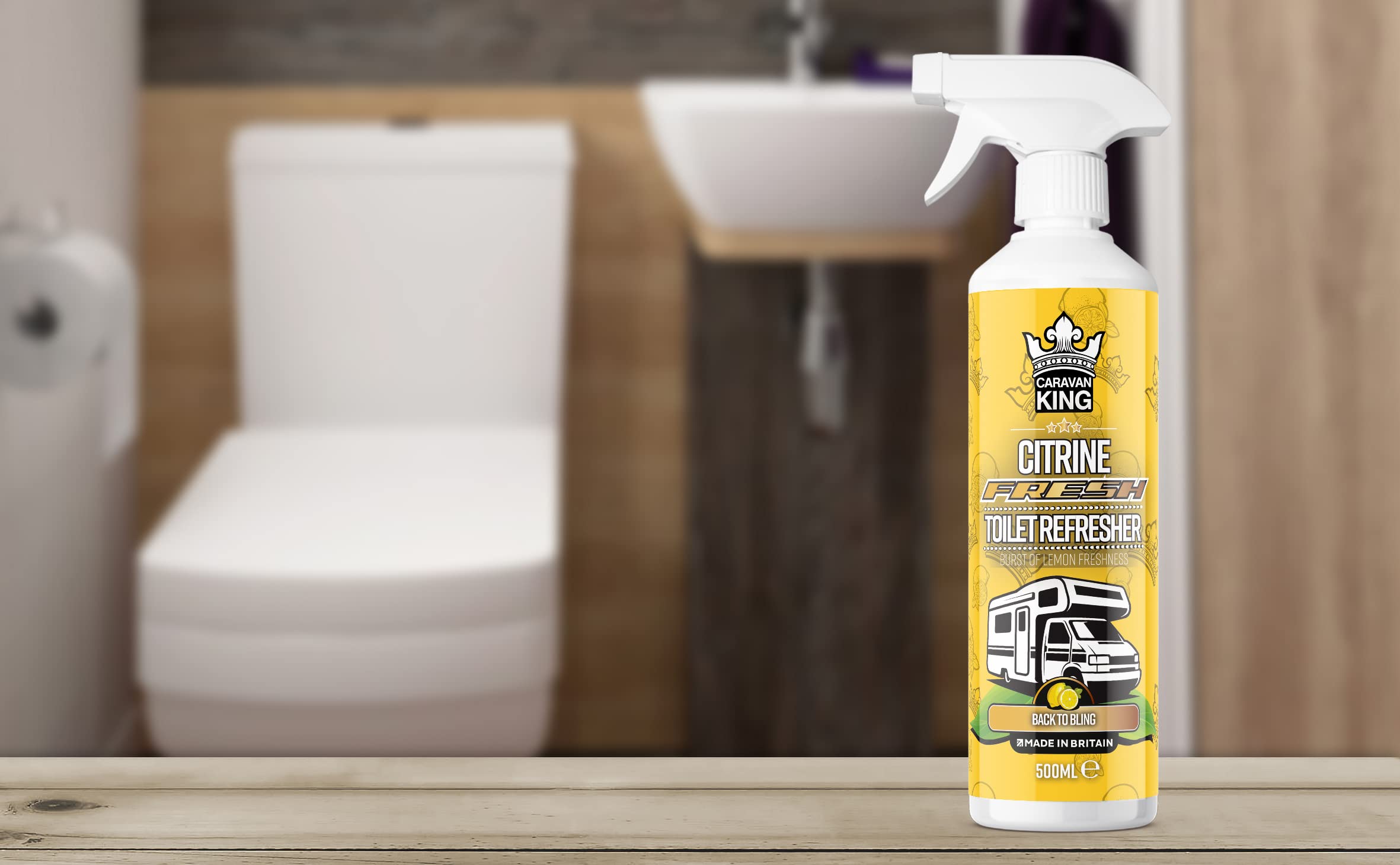 Caravan King Antibacterial Toilet Refresher Spray - Lemon Scent | 500 ml Trigger Spray 3