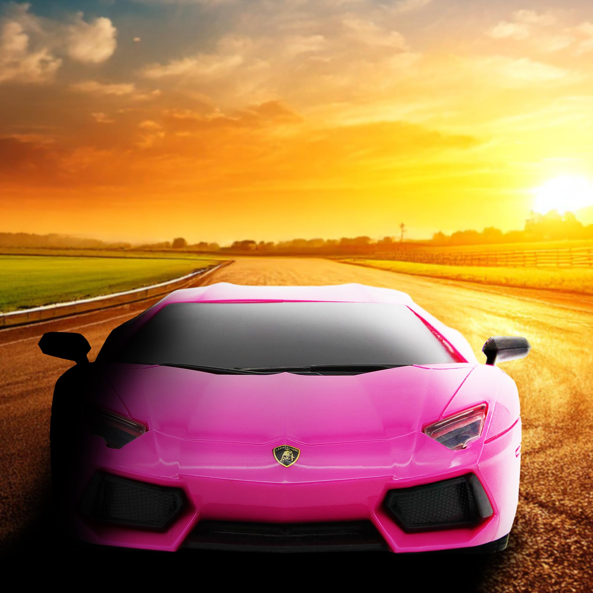 CMJ RC Cars Lamborghini Aventador LP700-4 Pink 1:24 Scale Remote Control Car - 2.4GHz Racing with Working Lights 3