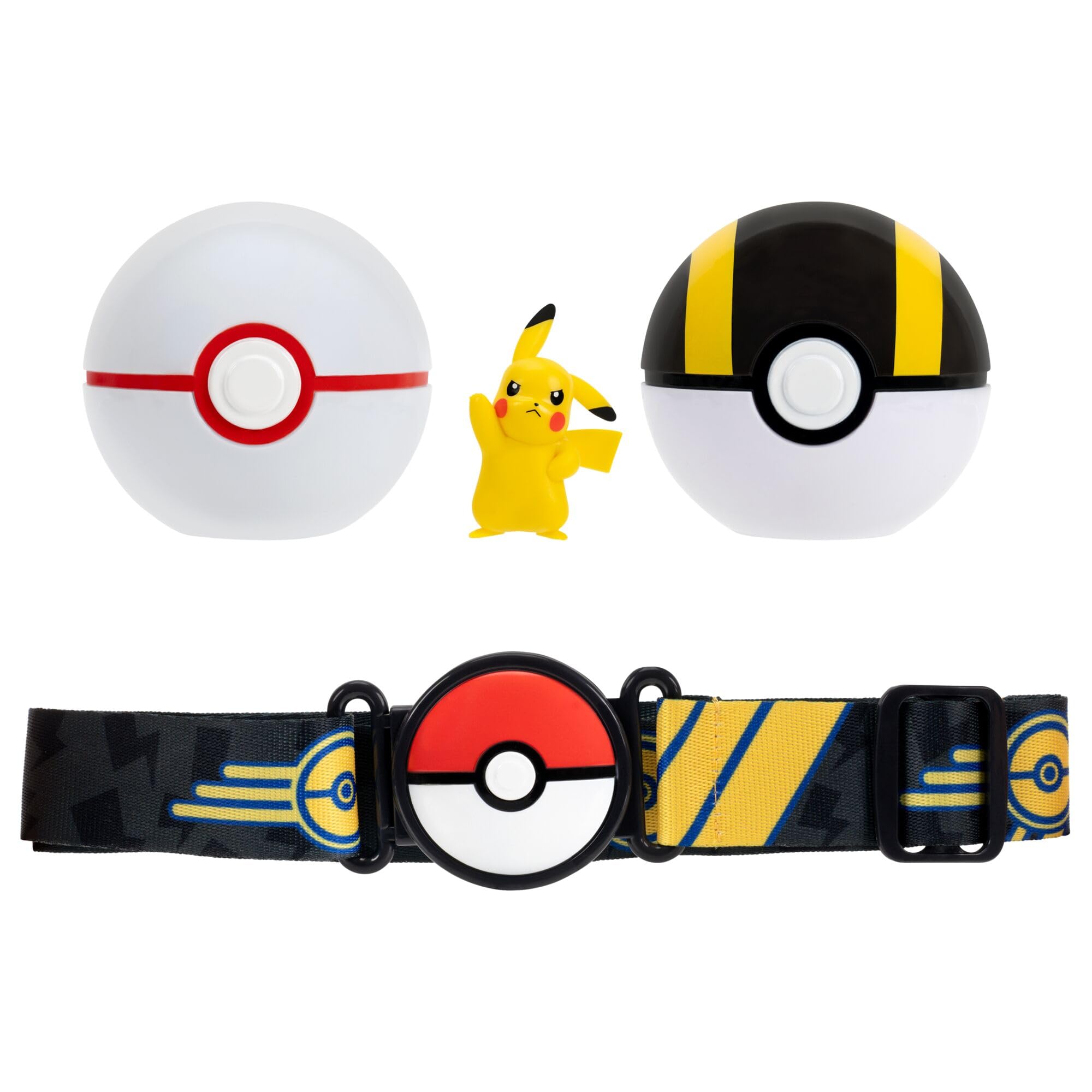 Pokémon Pikachu Clip ‘N’ Go Belt Set - 2-Inch Battle Figure with Premier and Ultra Ball 2