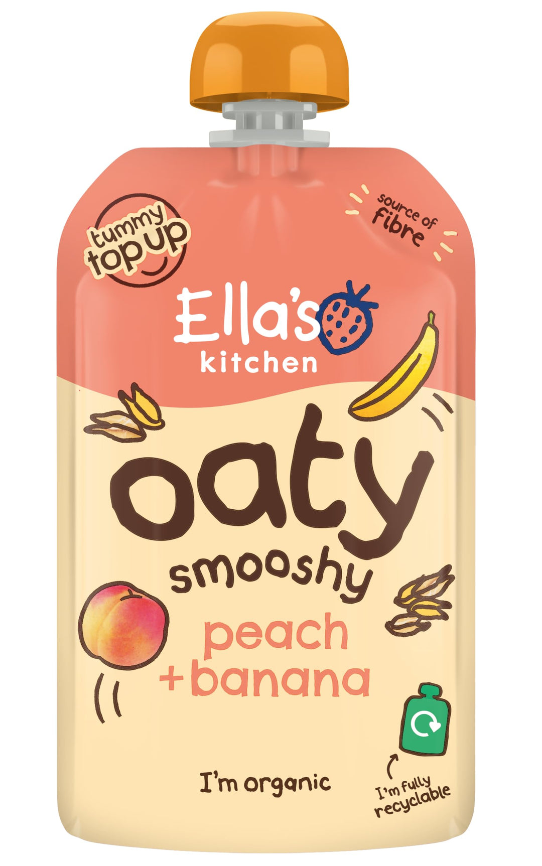 Ella's Kitchen - Peach + Banana Oaty Smooshy 4 x 90g