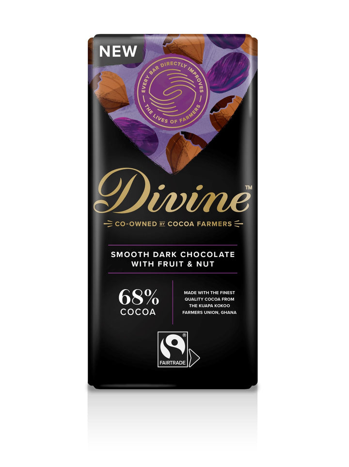 Divine - 68% Dark Chocolate with Fruit & Nut Bar (90 g)