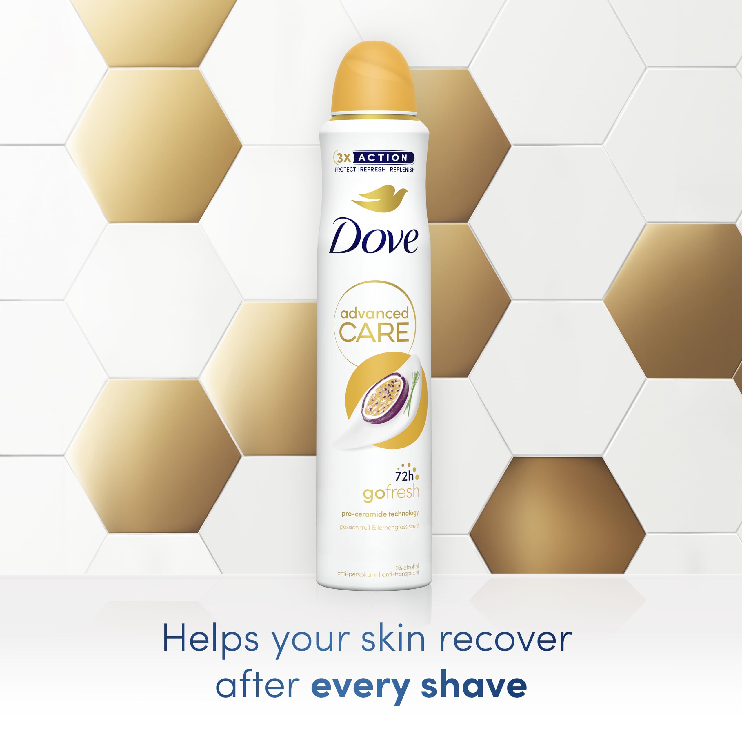 Dove Advanced Care Go Fresh Passion Fruit & Lemongrass Scent Antiperspirant Deodorant Spray (15g) 3