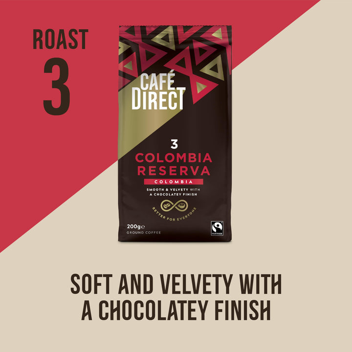 Cafédirect Cauca Valley Colombia Fairtrade Ground Arabica Coffee 227g (Pack of 6)