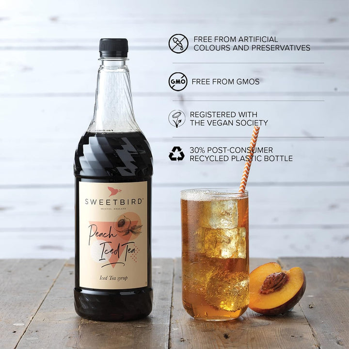 Sweetbird Peach Iced Tea Syrup (1 Litre) - Vegan Friendly