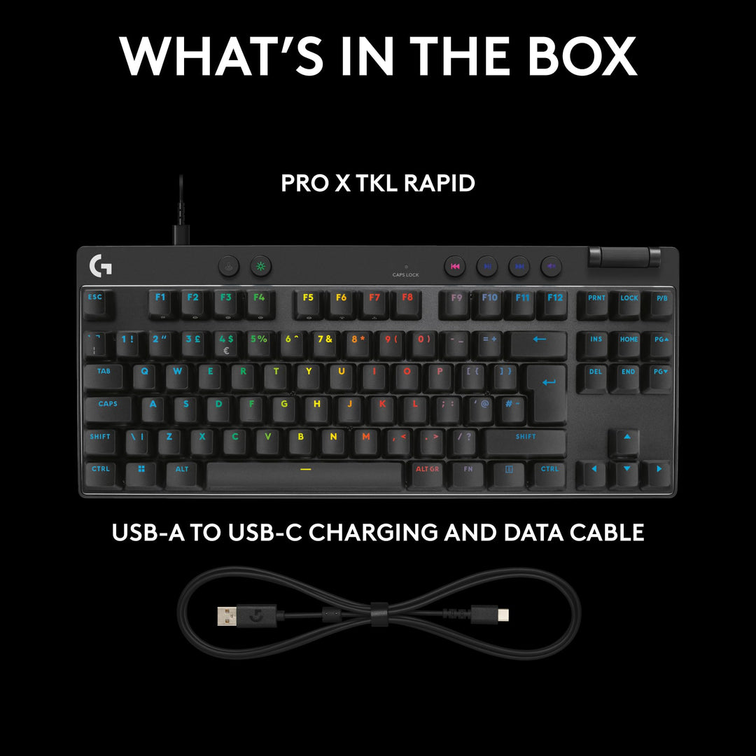 Logitech G PRO X TKL RAPID Wired Gaming Keyboard - Magnetic Hall-Effect Switches, RGB LIGHTSYNC, Tenkeyless Design