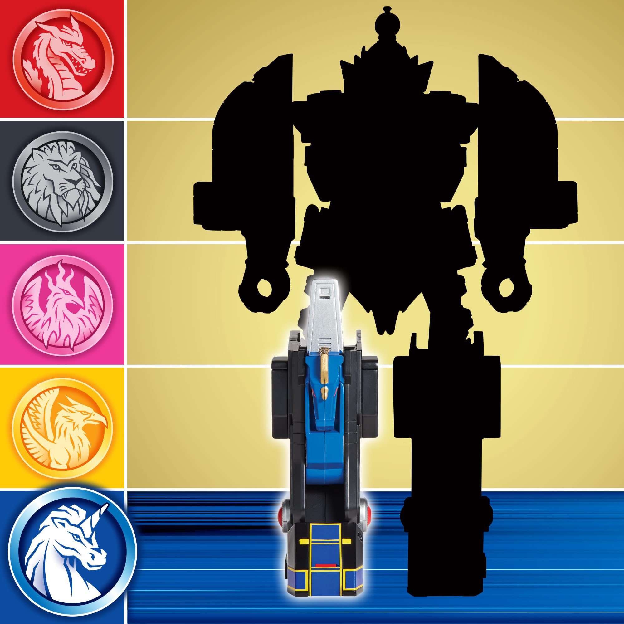 Power Rangers Blue Ranger Unicorn Thunderzord Action Figure - Combinable, Missile Launcher, Ages 4+ 4