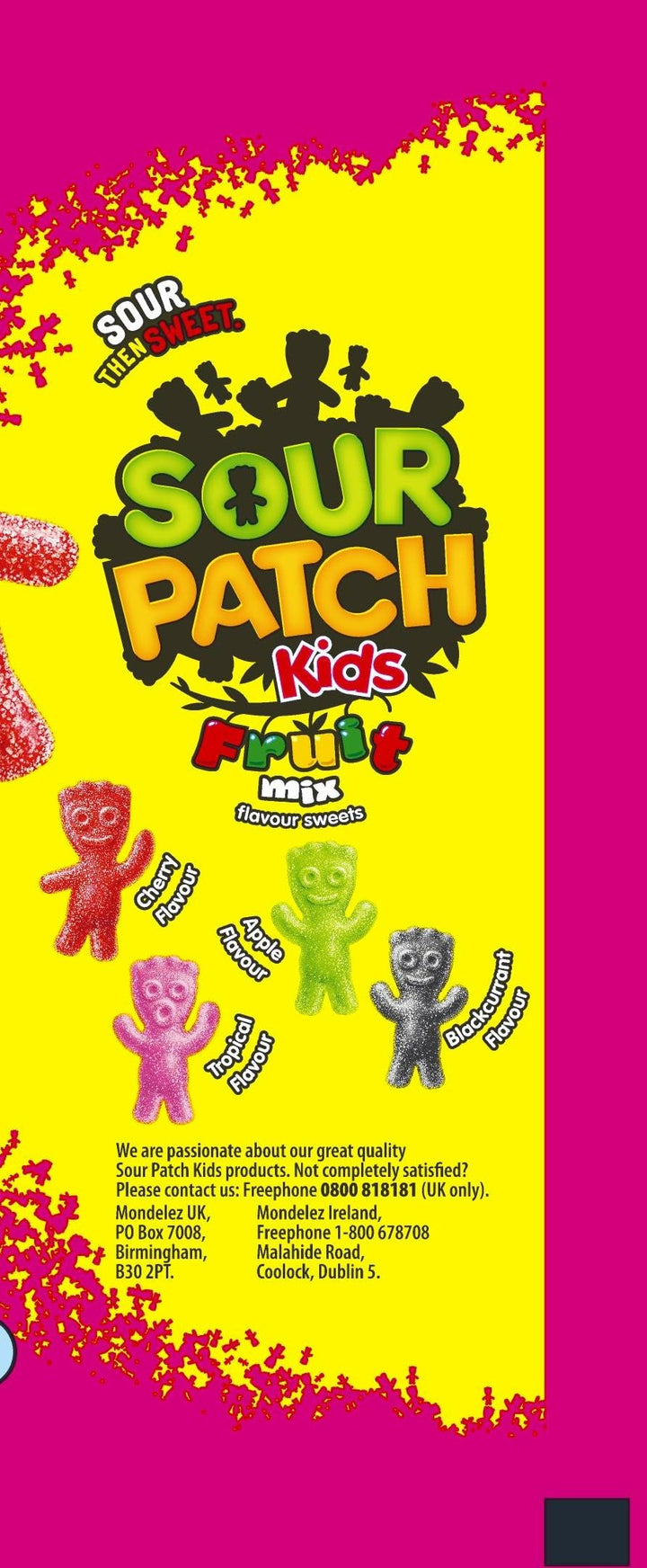 Sour Patch Kids Mixed Fruit Flavoured Sour Sweets, Tangy & Chewy Vegan Candy, 130g