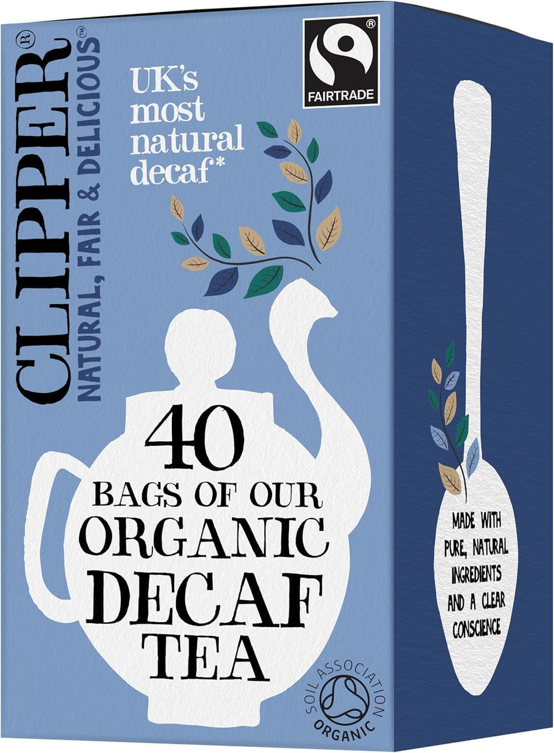 Clipper Natural, Fair & Delicious Organic Everyday Decaf Black Tea Bags - 40 Count | Fairtrade | Compostable 1